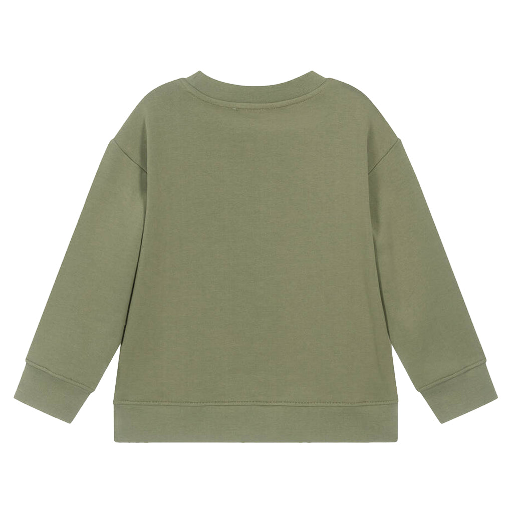 Stella McCartney Child Sweatshirt With Camo Logo Disk Print Green