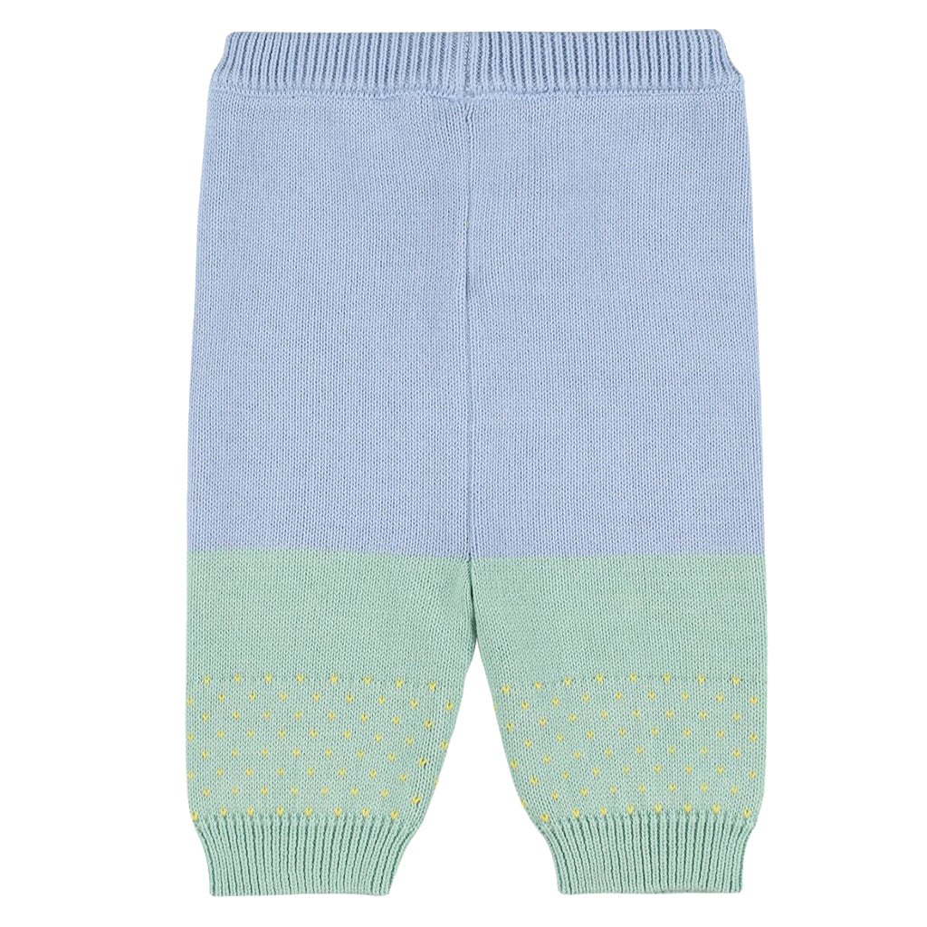 Stella McCartney Baby Intarsia Knit Pants With Sheep Blue