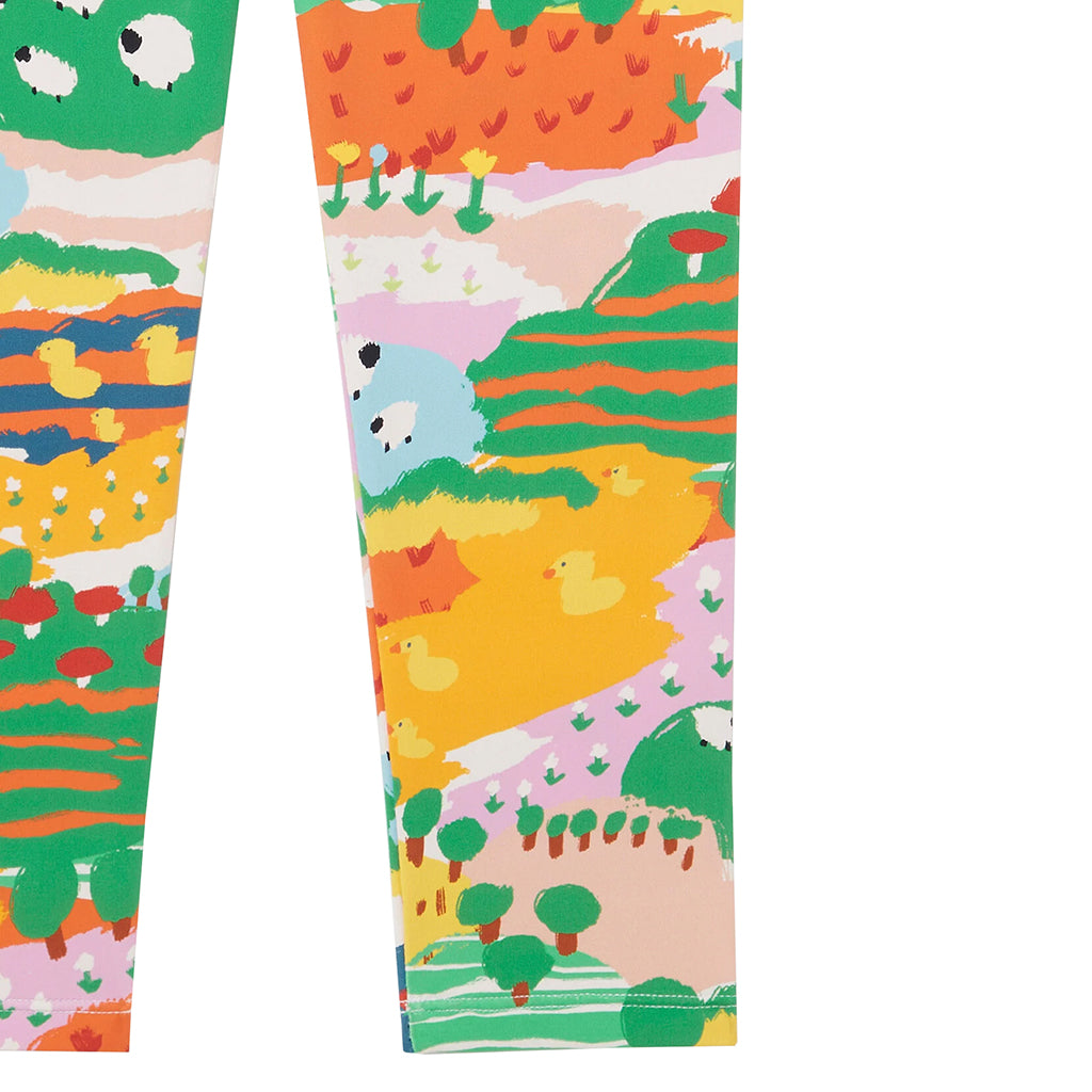 Stella McCartney Child Leggings Doodly Farm Land Print Multicolour
