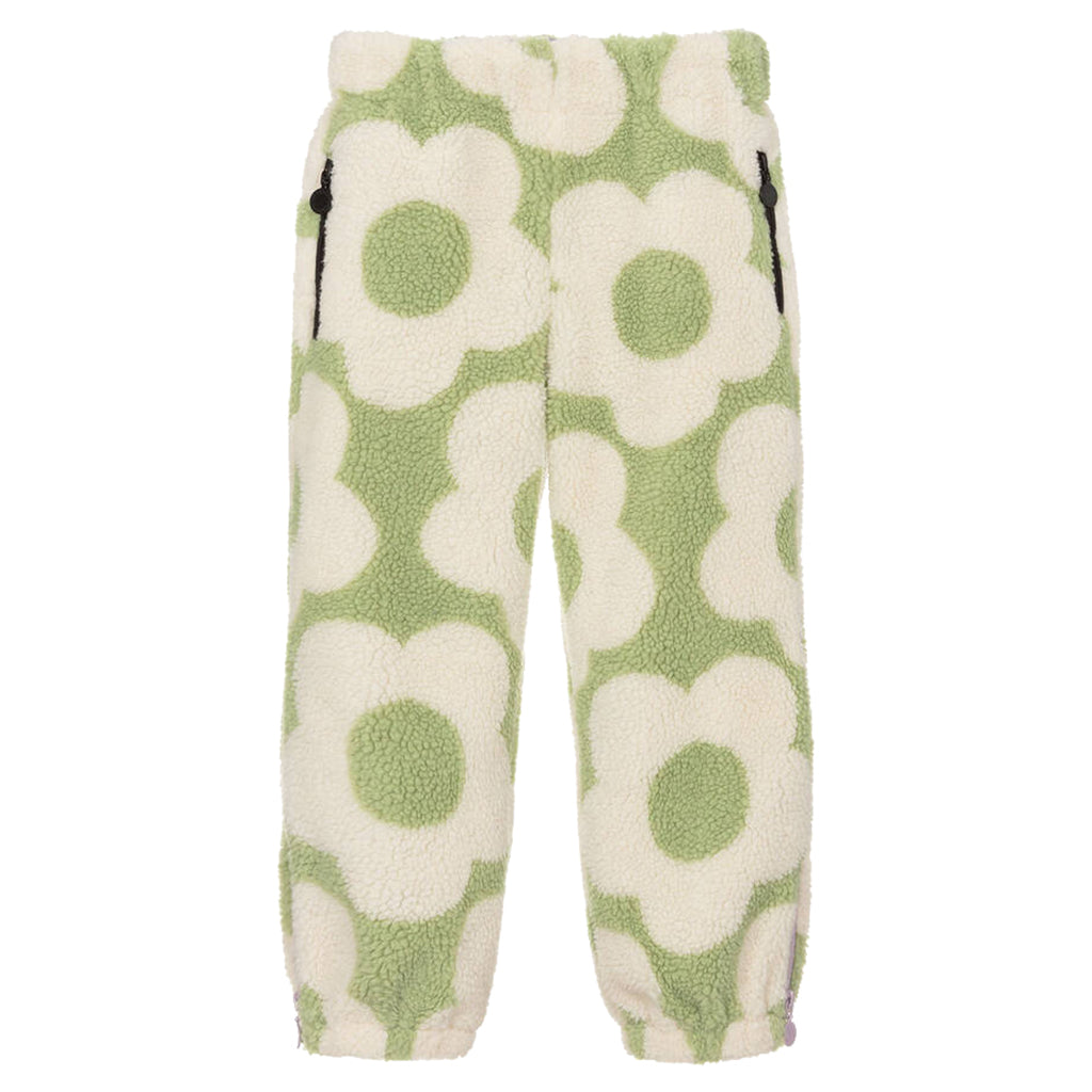 Stella McCartney Child Teddy Sweatpants Green With Graphic Flowers Print