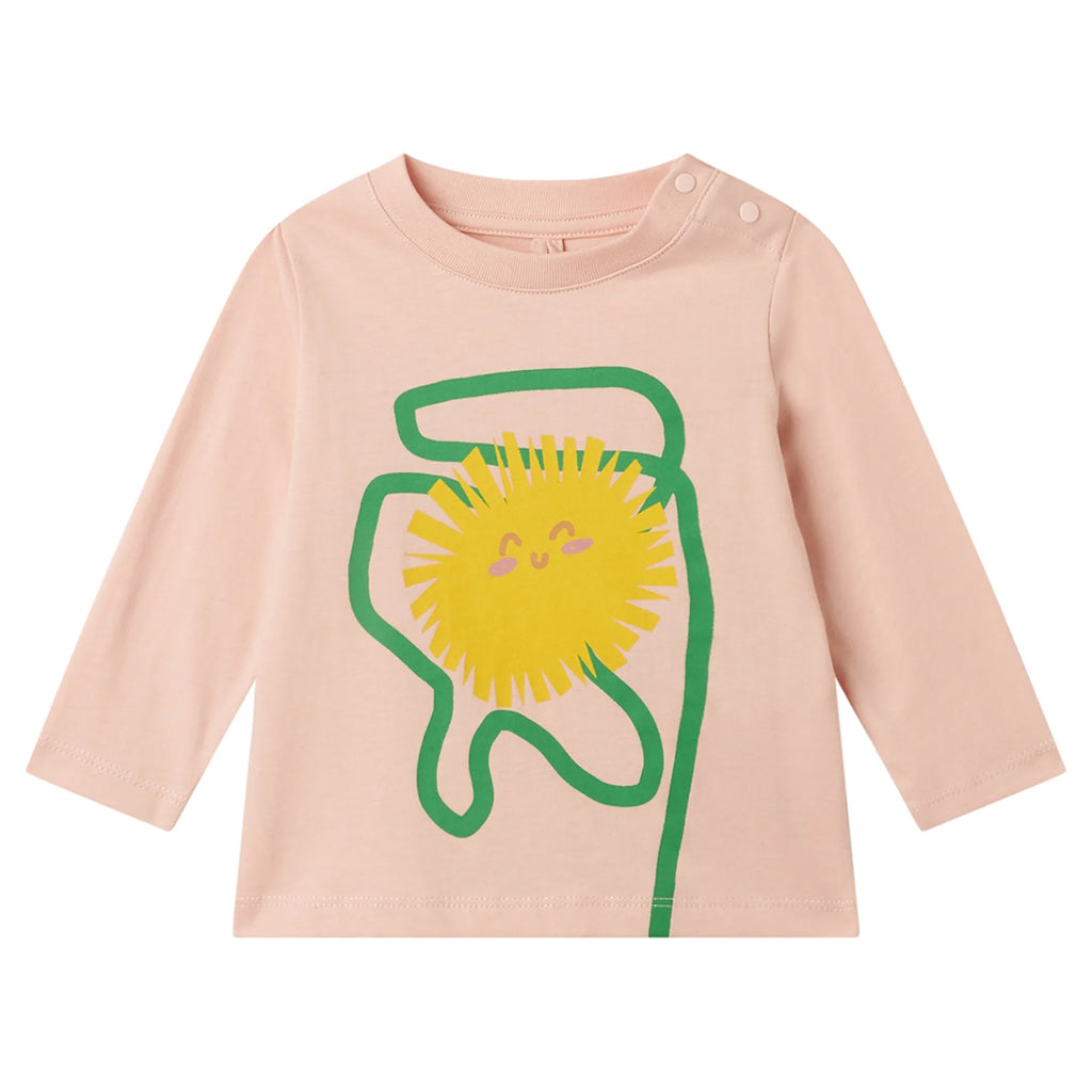 Stella McCartney Baby T-shirt Dandelion Face Print Light Pink