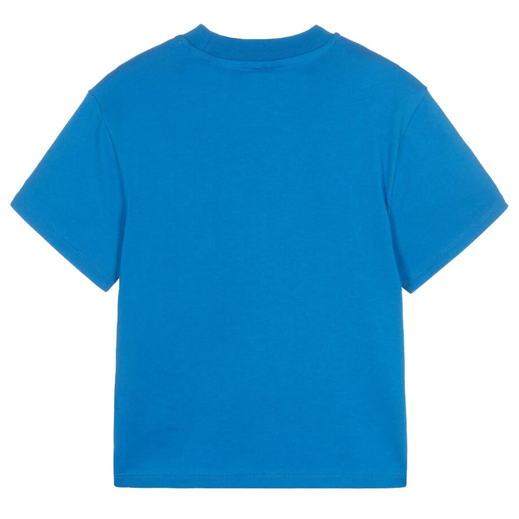 Stella McCartney Child T-shirt With Camo Logo Disk Print Blue