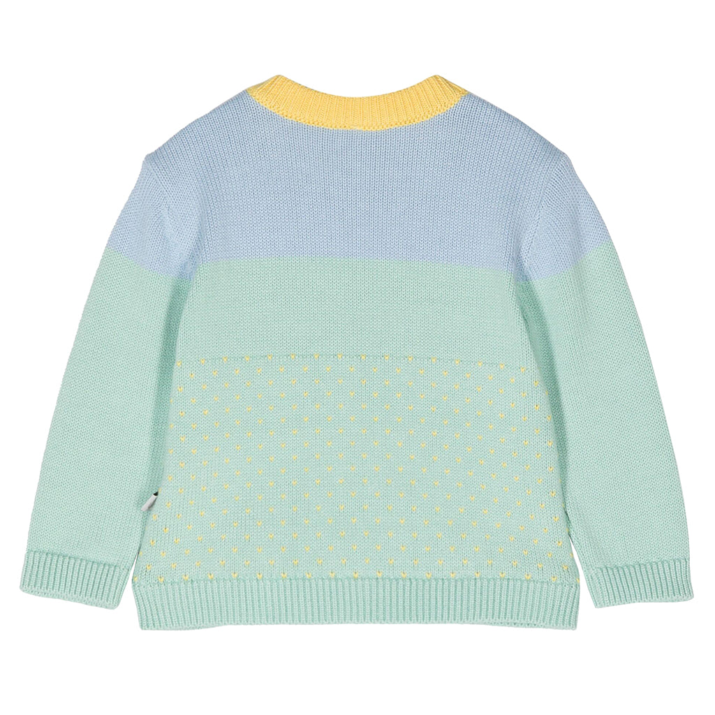 Stella McCartney Baby Intarsia Knit Sweater With Sheep Blue