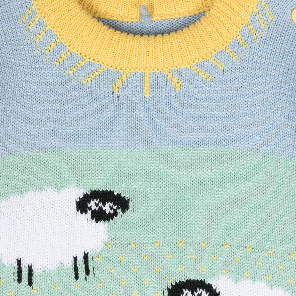 Stella McCartney Baby Intarsia Knit Sweater With Sheep Blue