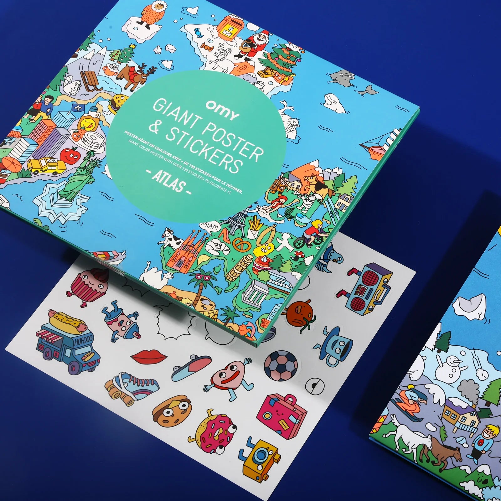 Omy School Giant Sticker Poster Atlas