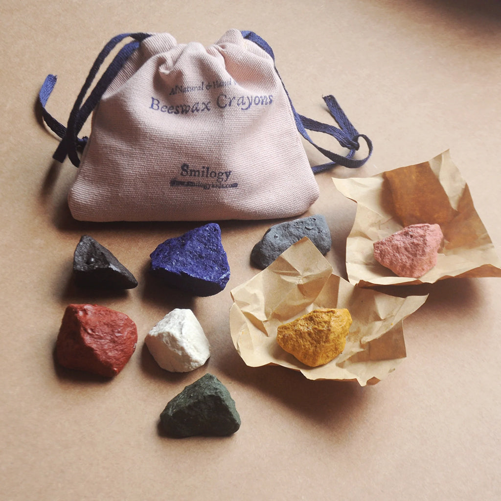 Smilogy Natural Beeswax Textured Ocean Rock Crayons Set of 8