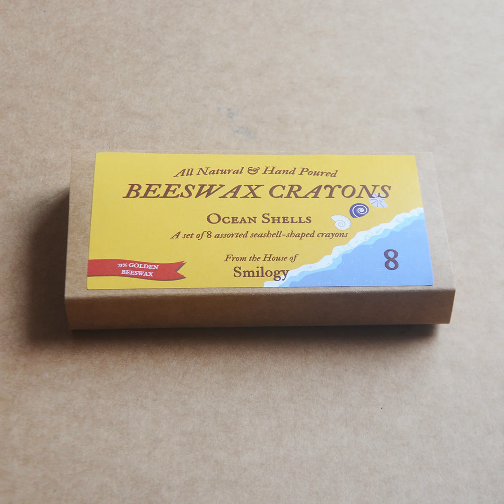 Smilogy Natural Beeswax Ocean Seashell Crayons Set of 8