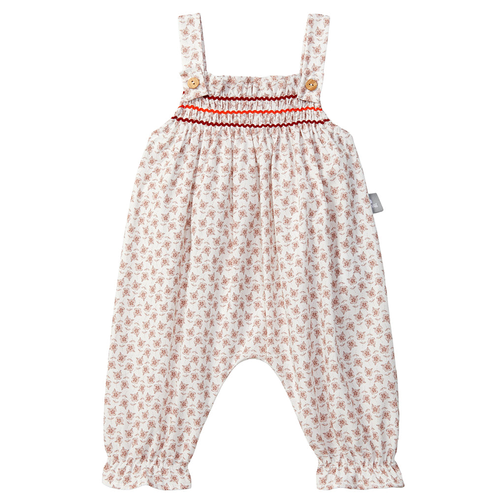 Snug Baby Jumpsuit Old Rose Pink Floral Print