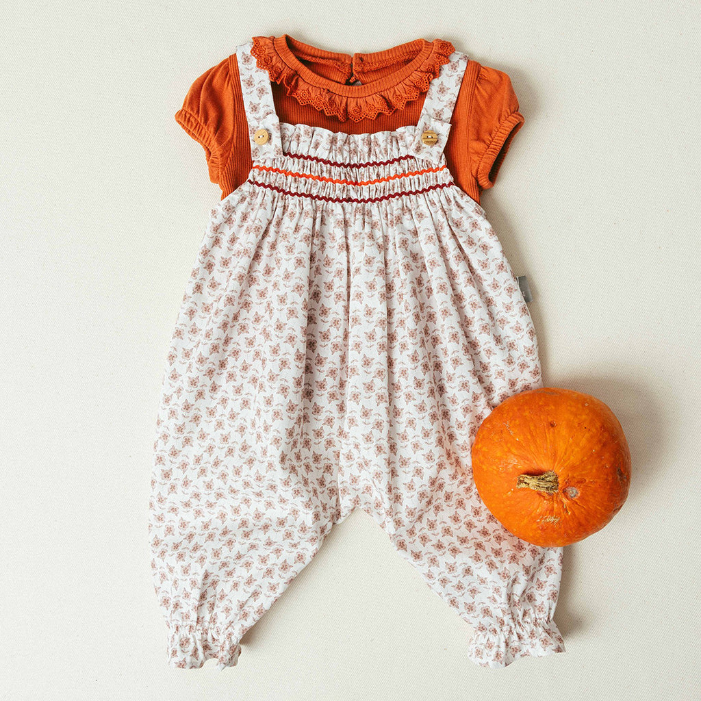 Snug Baby Jumpsuit Old Rose Pink Floral Print