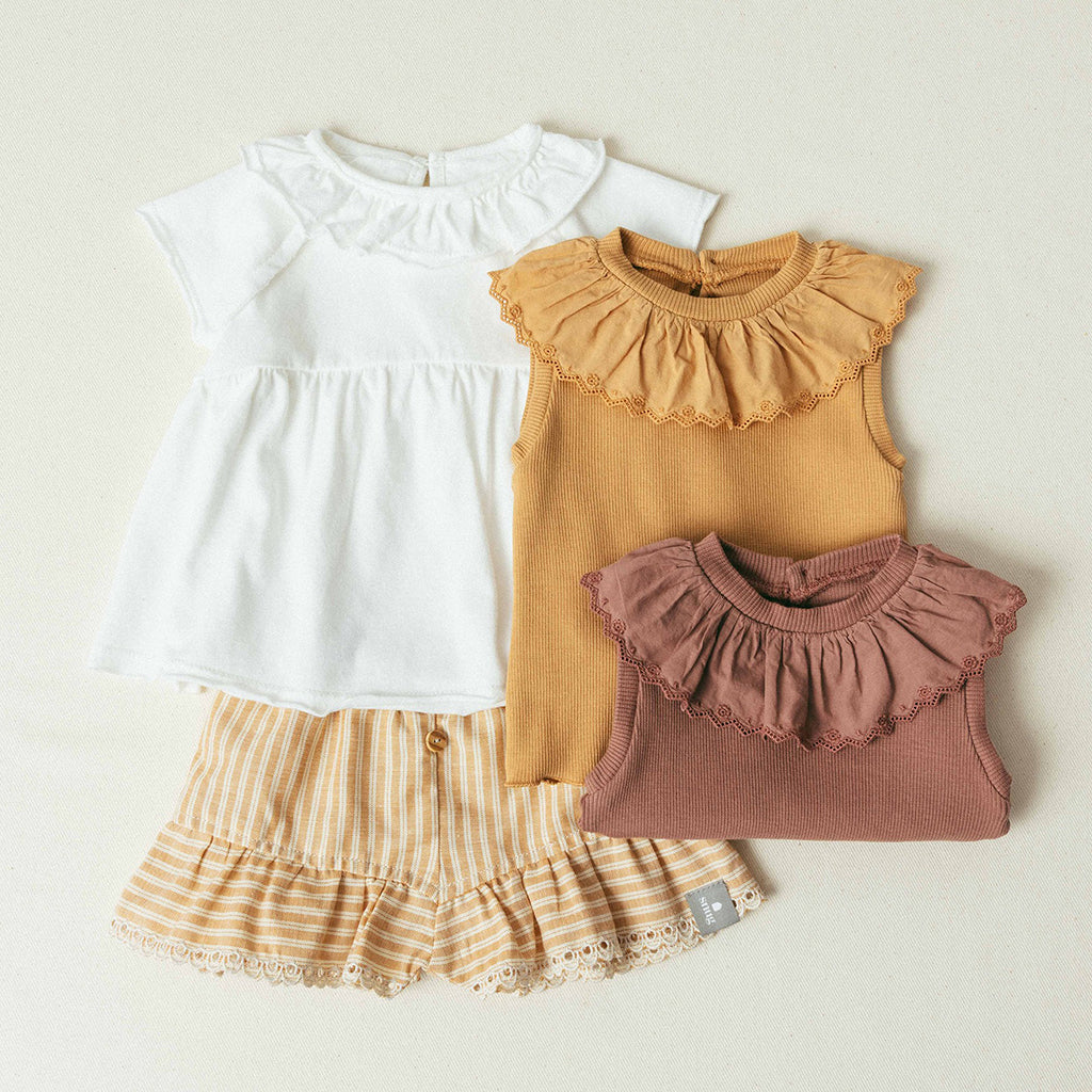 Snug Baby Collared Top Terracotta Red