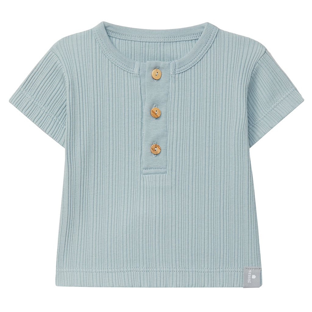 Snug Baby And Child Henley T-shirt Mint Blue