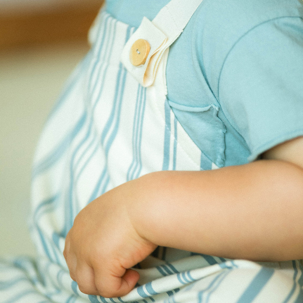 Snug Baby And Child Plush Jumpsuit Mint Blue Stripes