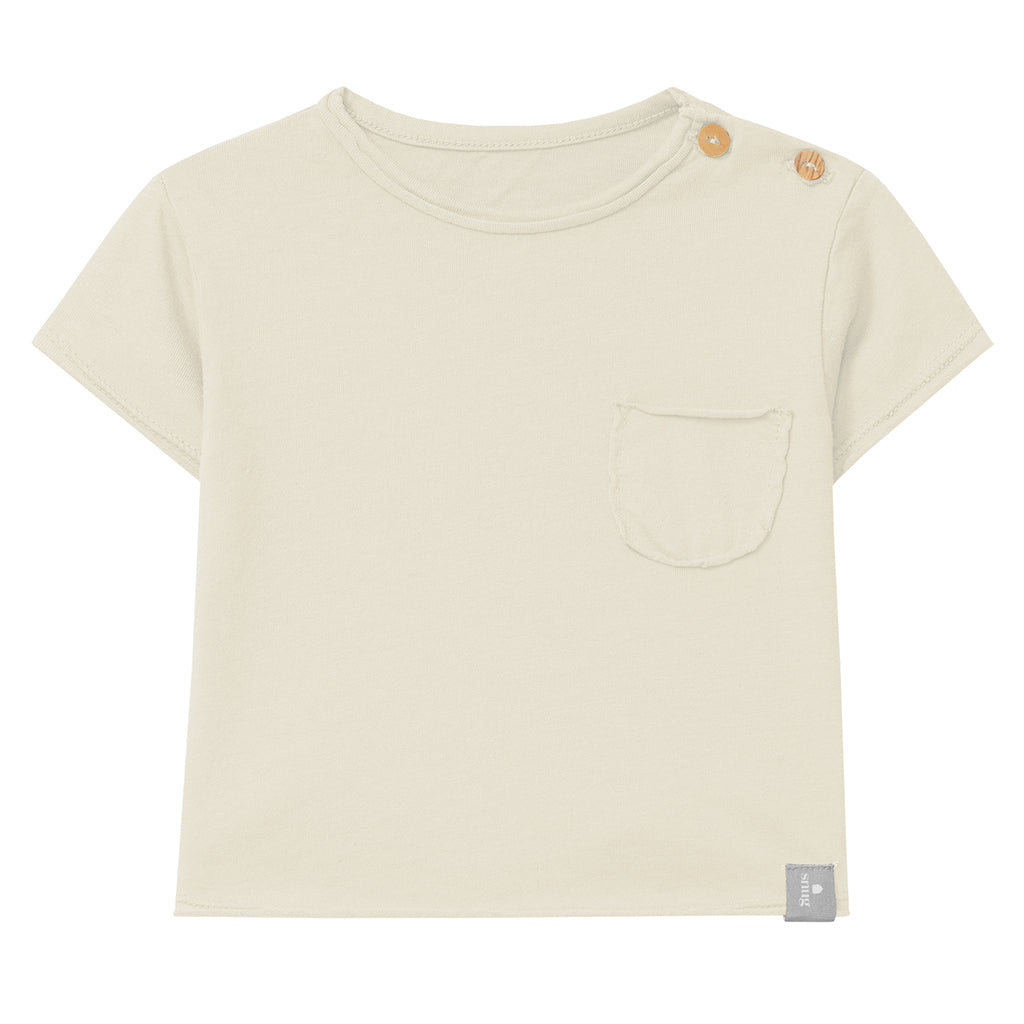 Snug Baby And Child T-shirt With Pocket Natural Cream