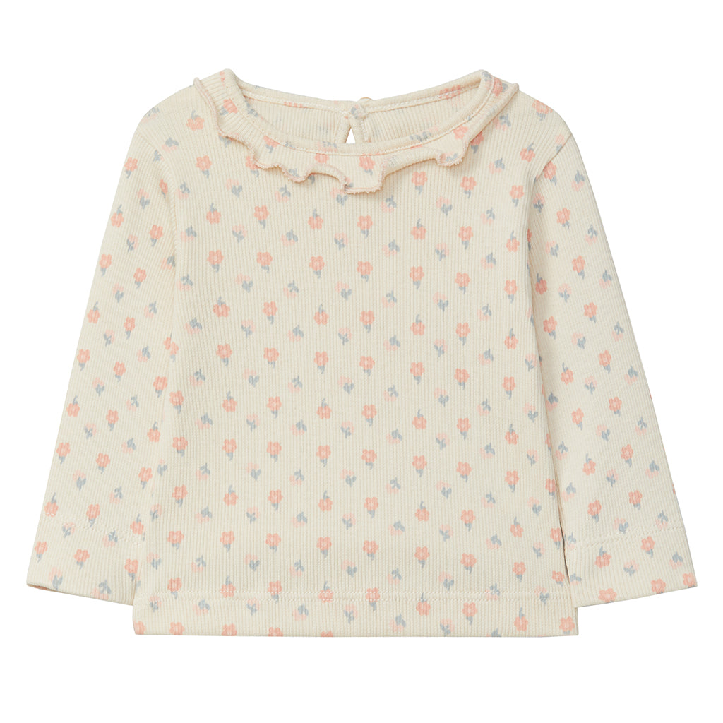 Snug Baby And Child T-shirt With Ruffle Collar Pink Floral