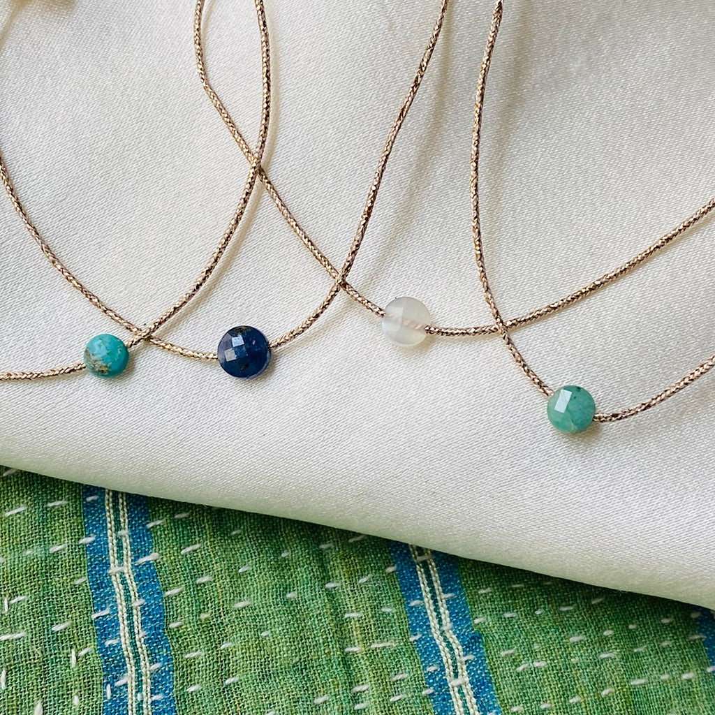 Sophie Deschamps Bijoux Marion Fine Stone Mini Bracelet Saphire Blue