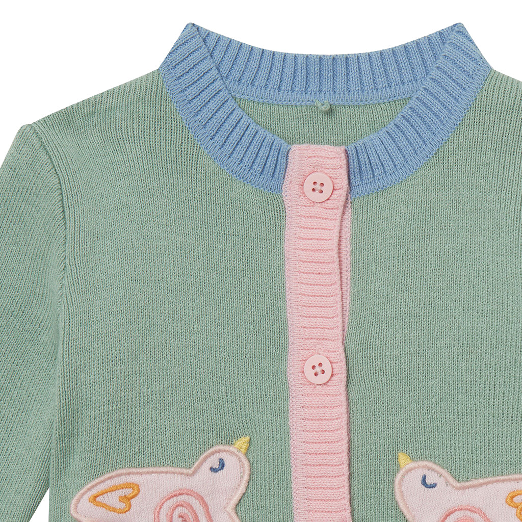 Stella McCartney Baby Cardigan With Birds Sage Green