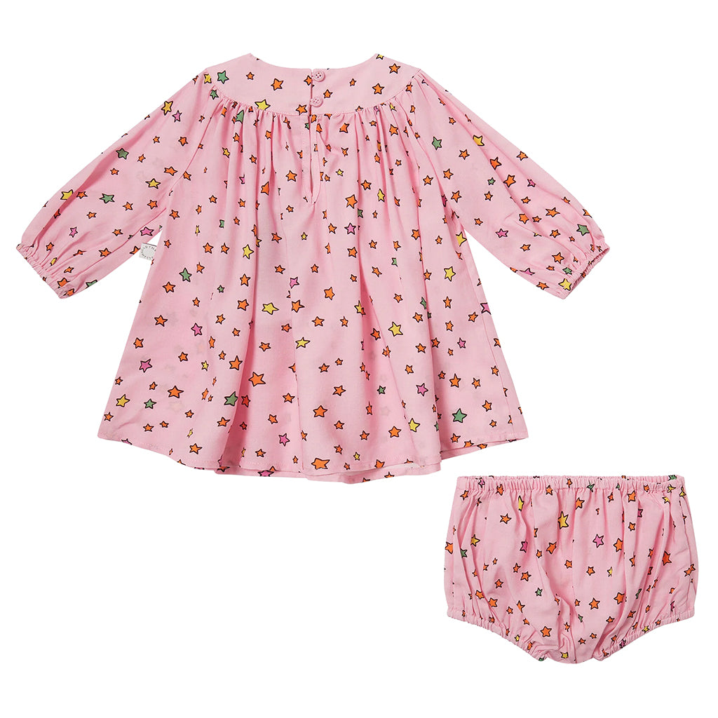 Stella McCartney Baby Dress With Bloomers Star Print Pink
