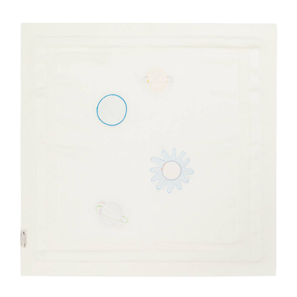 Stella McCartney Baby Knit Blanket With Crochet Planets White