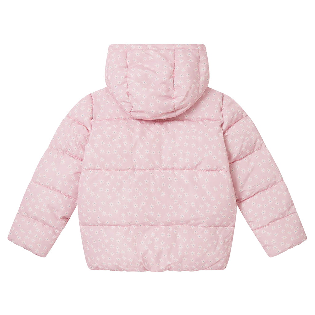 Stella McCartney Child Birds Puffer Jacket Flowers Print Pink