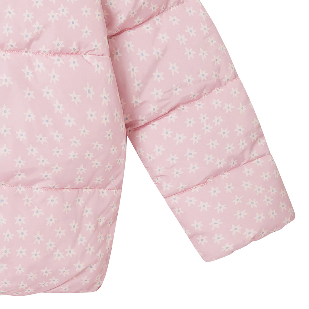 Stella McCartney Child Birds Puffer Jacket Flowers Print Pink