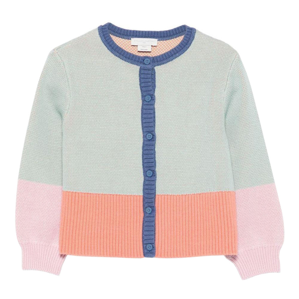 Stella McCartney Child Colourblock Cardigan With Birds Multicolour