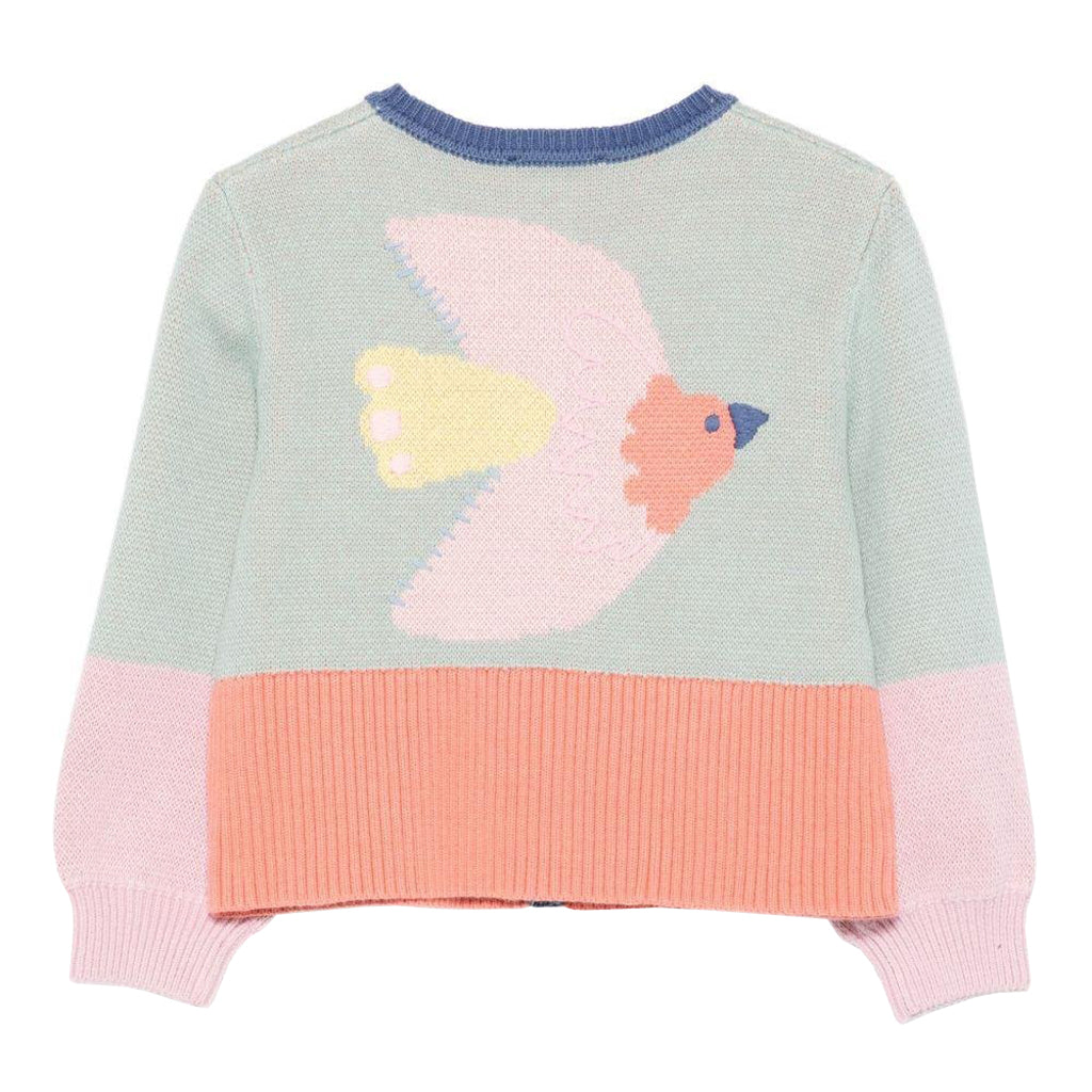 Stella McCartney Child Colourblock Cardigan With Birds Multicolour