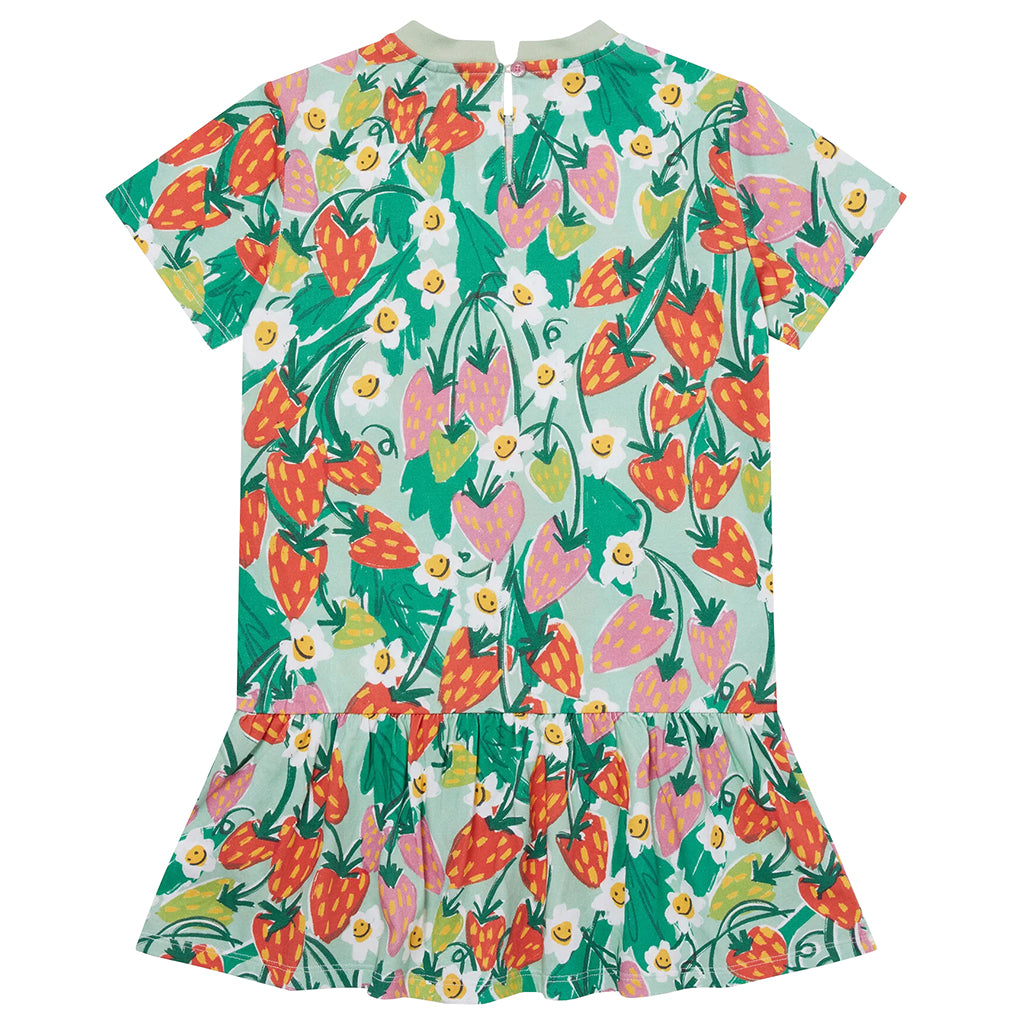 Stella McCartney Child Dress Strawberry Floral Print Green