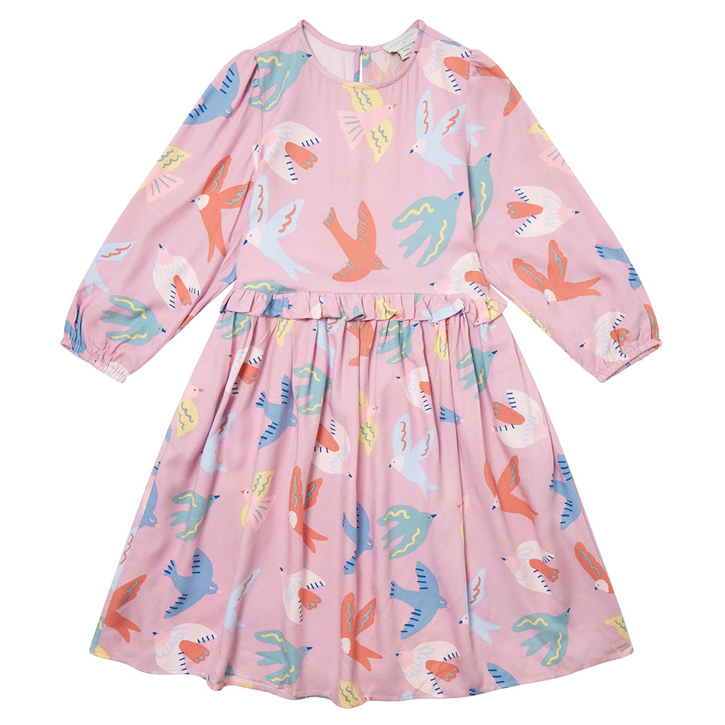 Stella McCartney Child Dress With Birds Print Pink