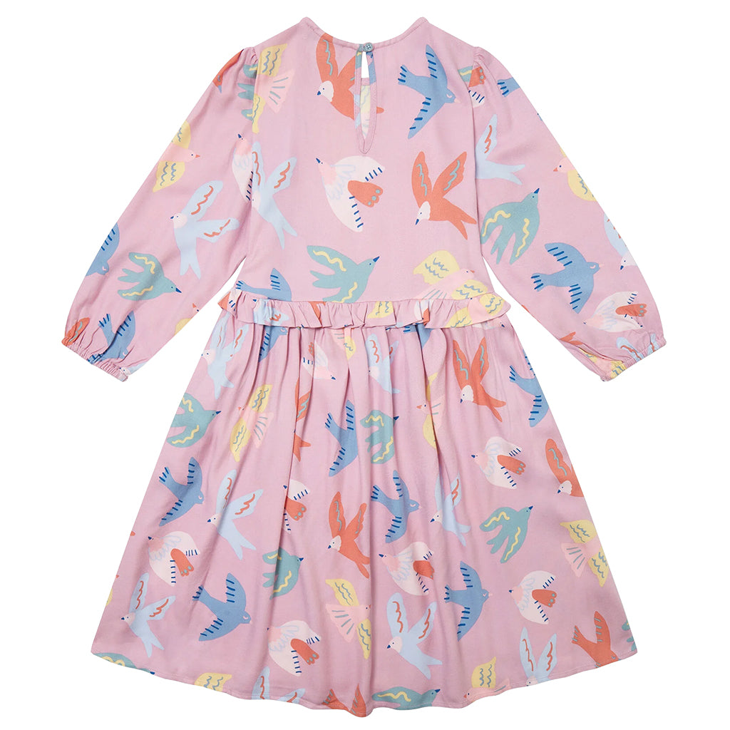 Stella McCartney Child Dress With Birds Print Pink