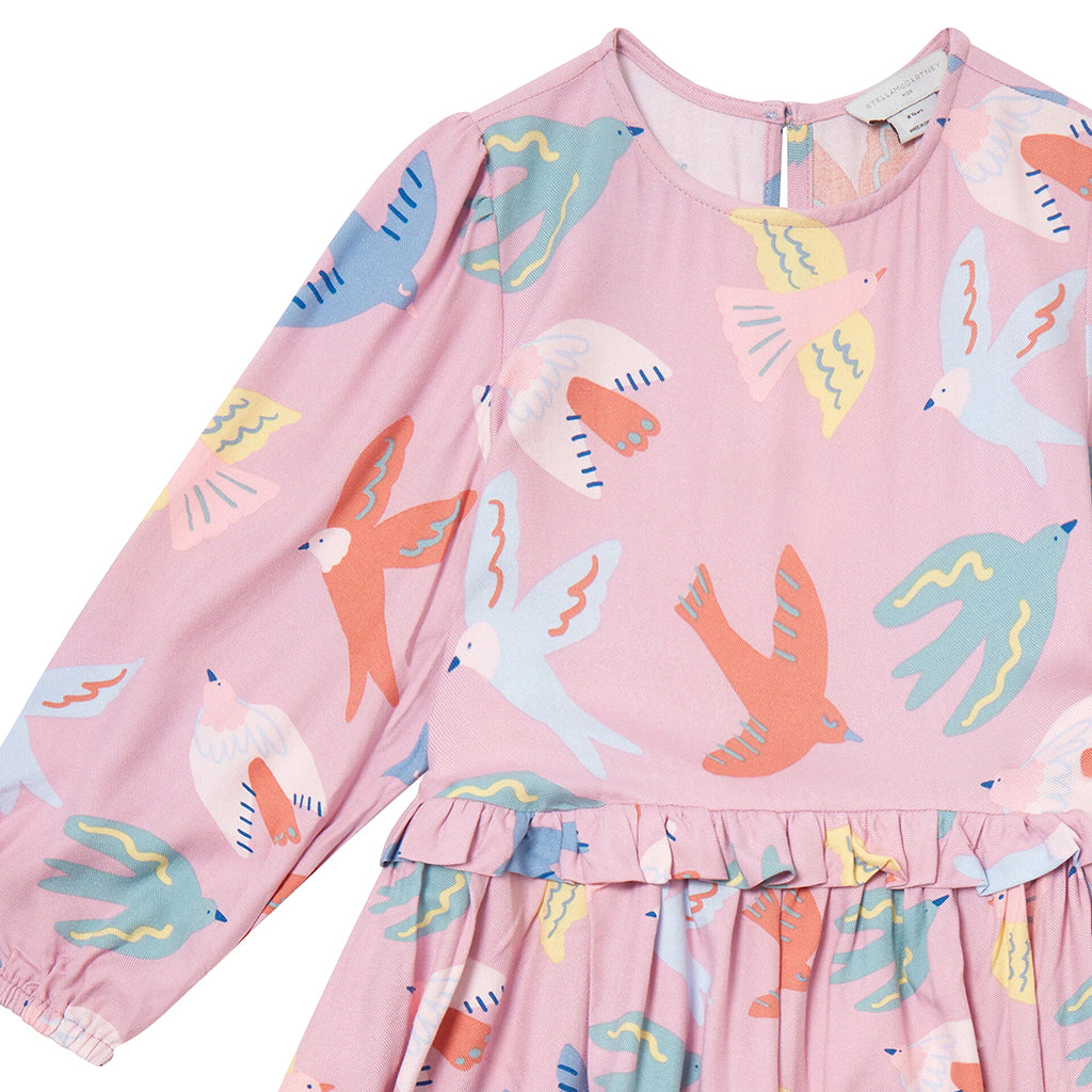 Stella McCartney Child Dress With Birds Print Pink