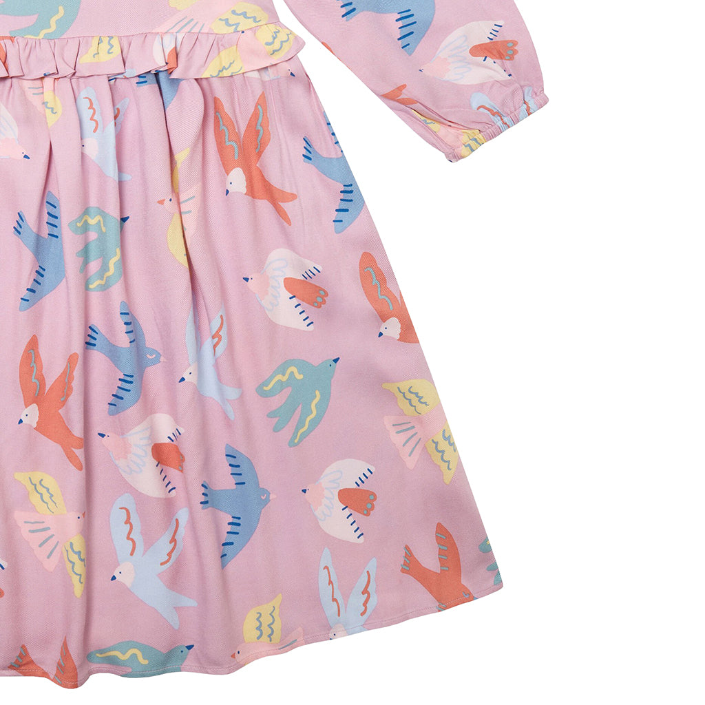 Stella McCartney Child Dress With Birds Print Pink