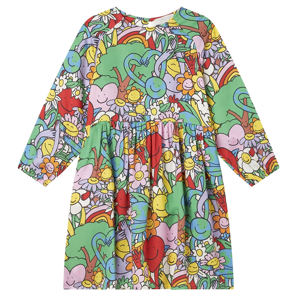 Stella McCartney Child Dress With Earth Gang Print Multicolour