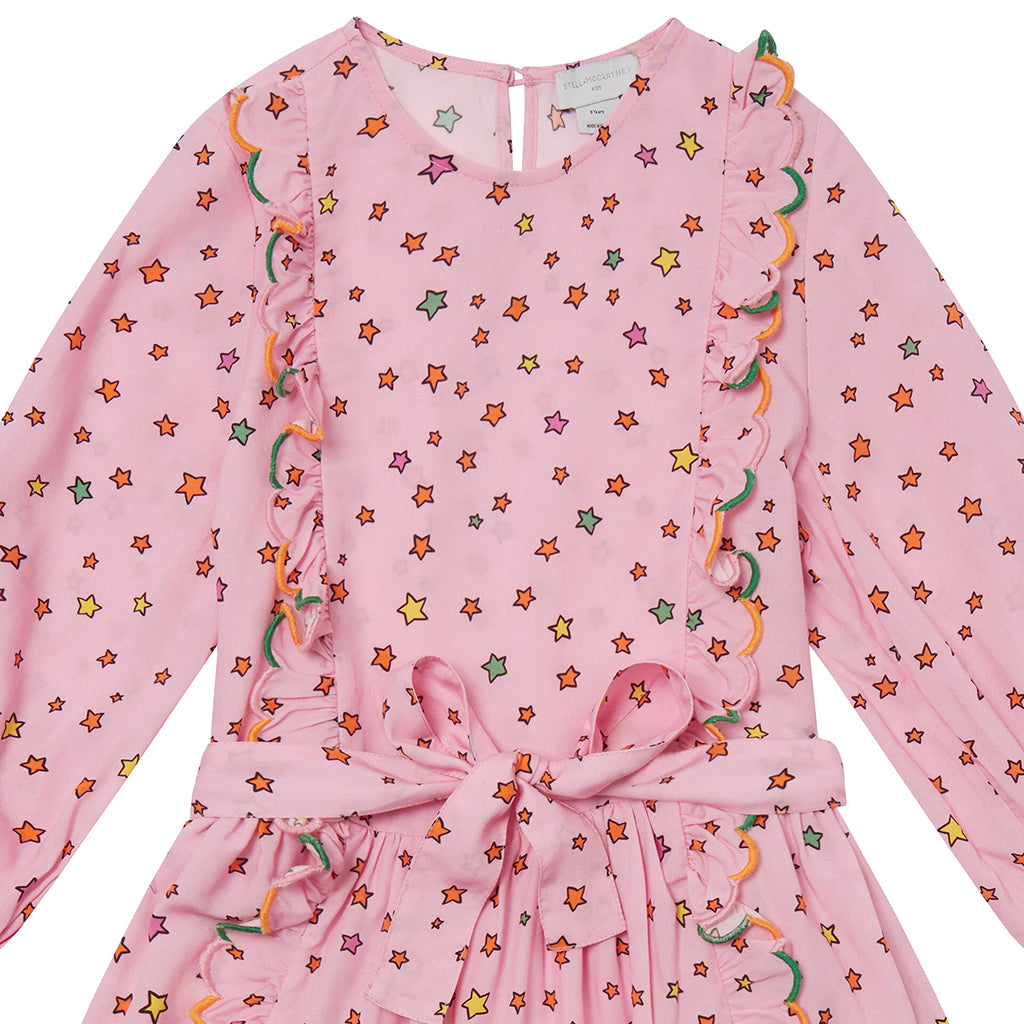 Stella McCartney Child Dress With Stars Print Pink