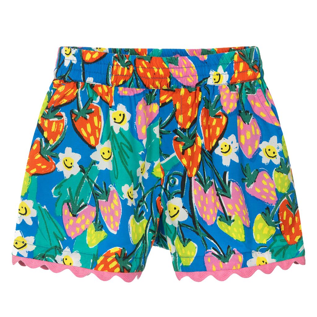 Stella McCartney Child Shorts Strawberry Floral Print Blue