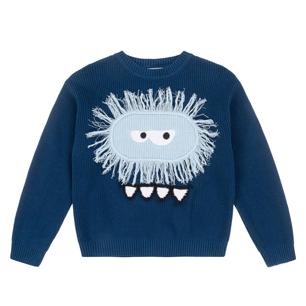 Stella McCartney Child Sweater With Yeti Patch Navy Blue