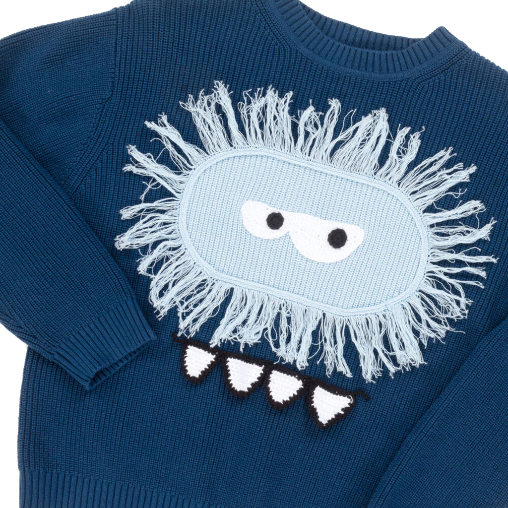 Stella McCartney Child Sweater With Yeti Patch Navy Blue