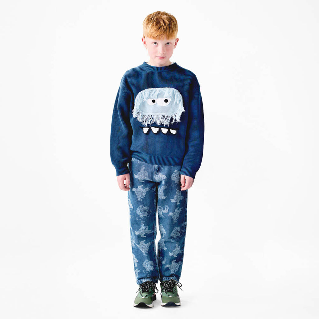 Stella McCartney Child Sweater With Yeti Patch Navy Blue