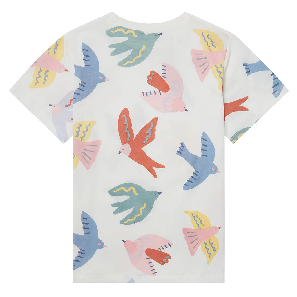 Stella McCartney Child T-shirt With Dove Print Ivory White