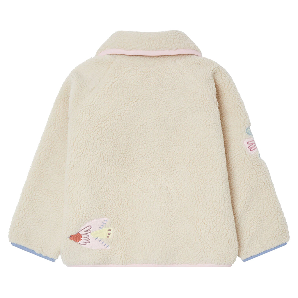 Stella McCartney Child Teddy Jacket Embroidered Birds Beige
