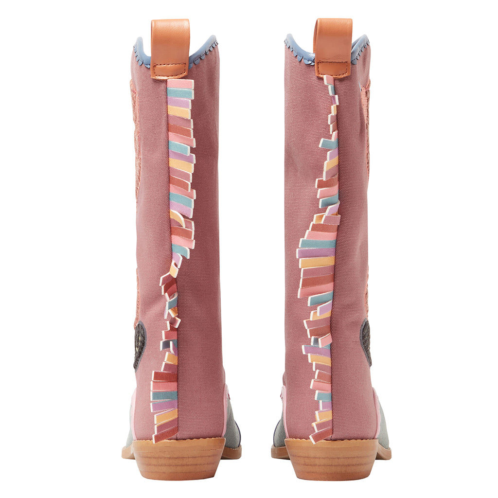 Stella McCartney Child Western Boots With Bird Patches Pink