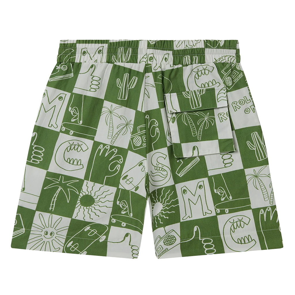 Stella McCartney Child Shorts Checkerboard Skater Print Green