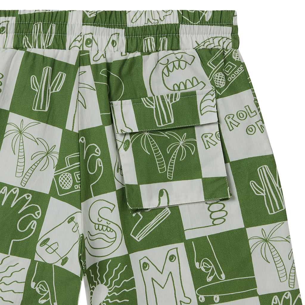 Stella McCartney Child Shorts Checkerboard Skater Print Green