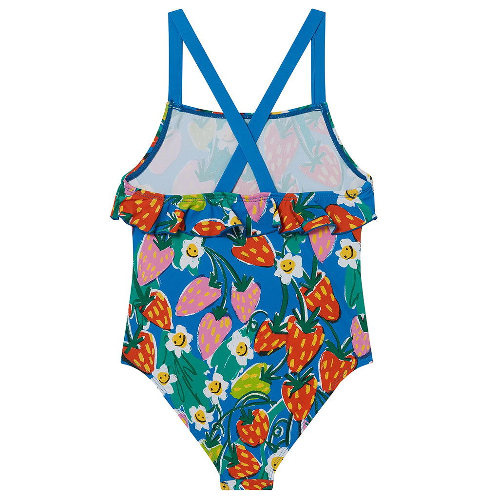 Stella McCartney Child Swimsuit Strawberry Floral Print Blue