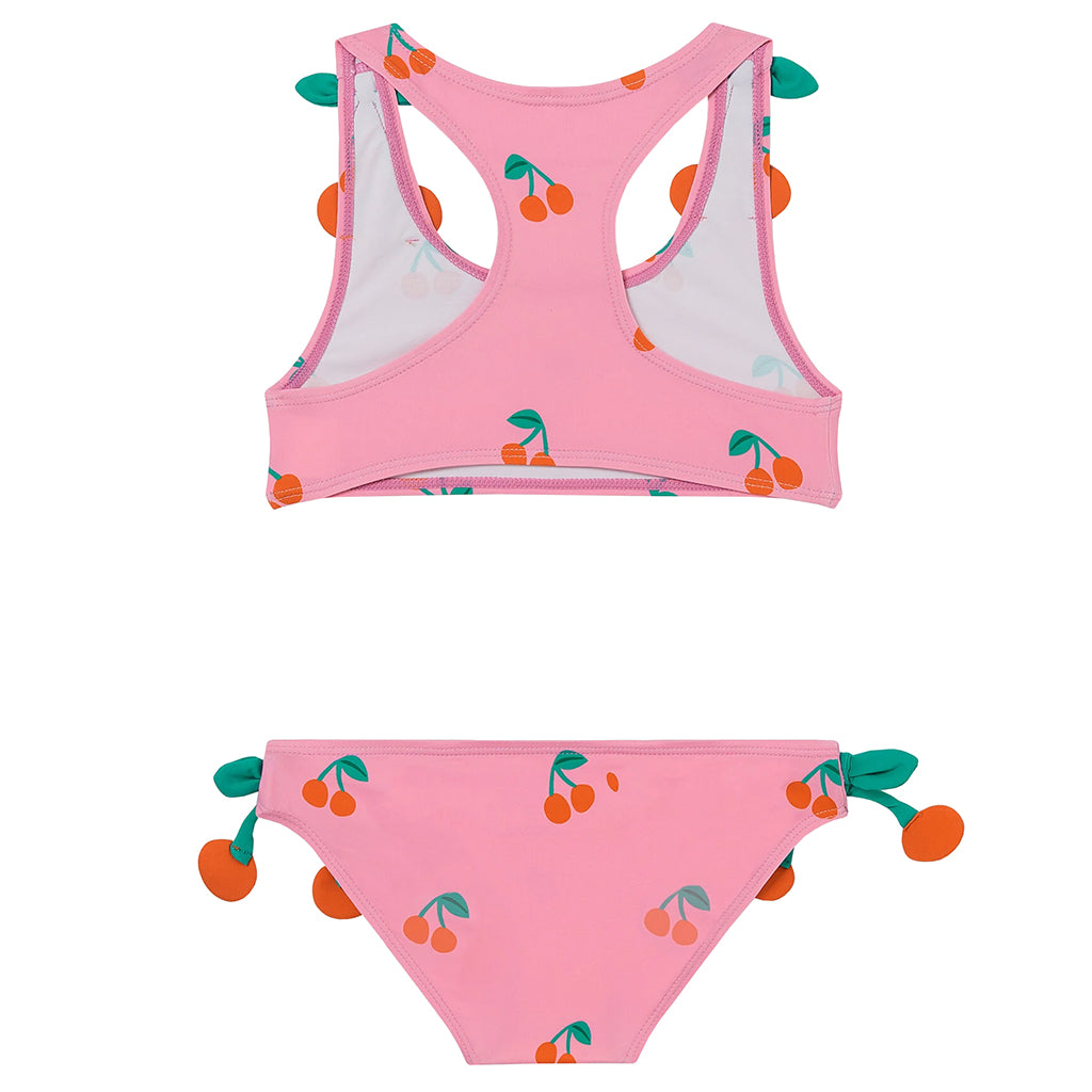 Stella McCartney Child Two Piece Bikini Swimsuit Cherries Print Pink