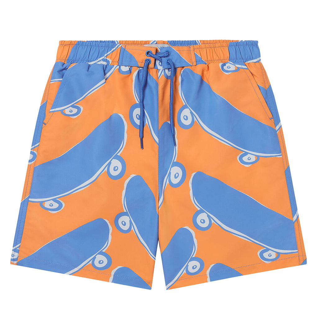 Stella McCartney Child Swim Shorts Skateboard Print Orange