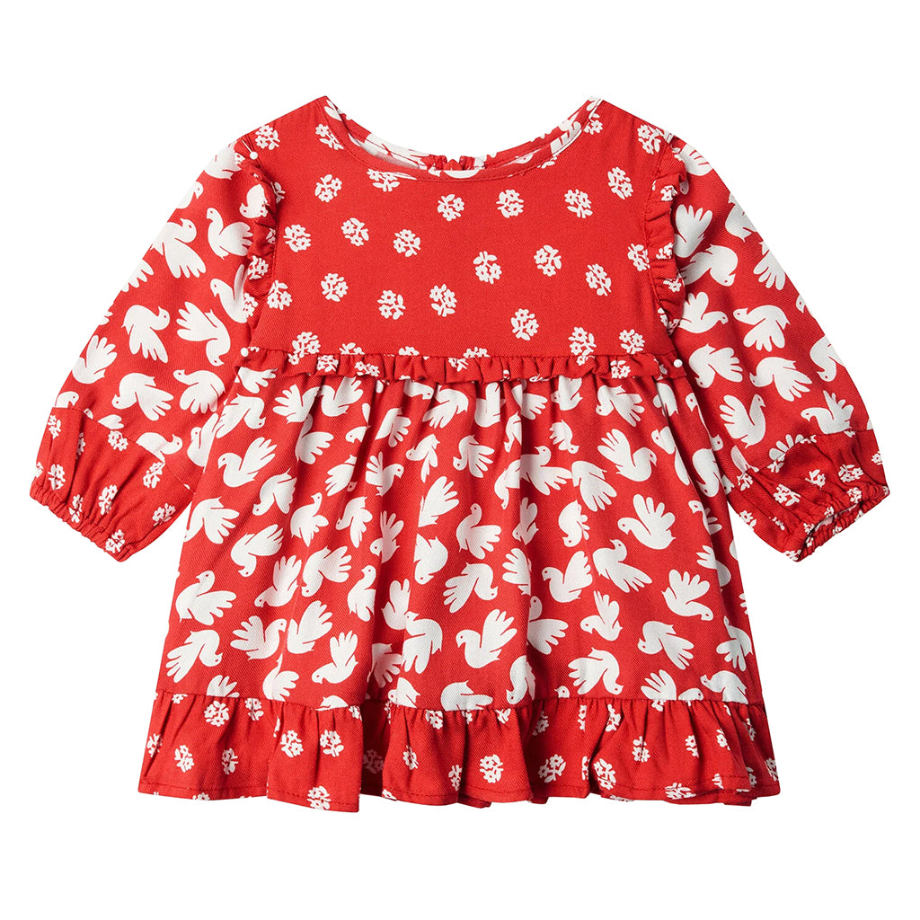 Stella McCartney Baby Dress With Bloomers Dove Print Red