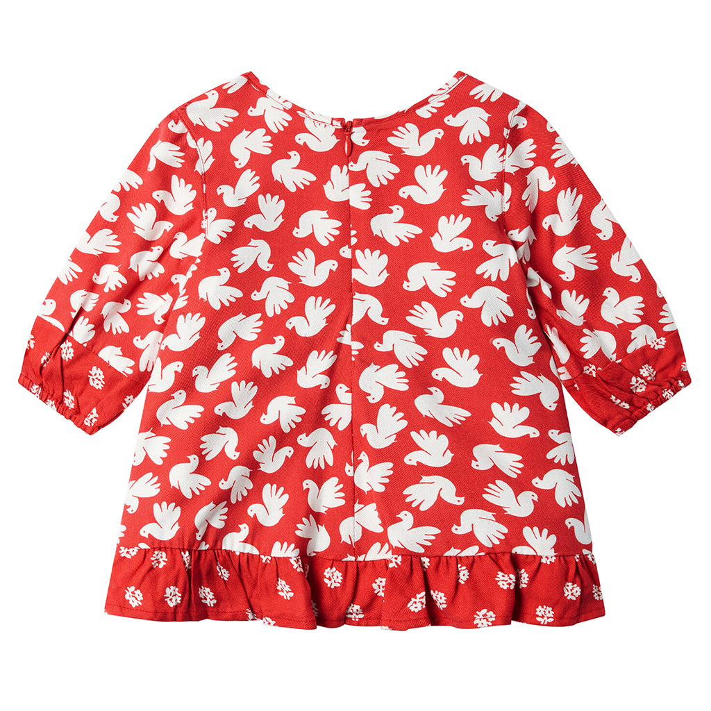 Stella McCartney Baby Dress With Bloomers Dove Print Red