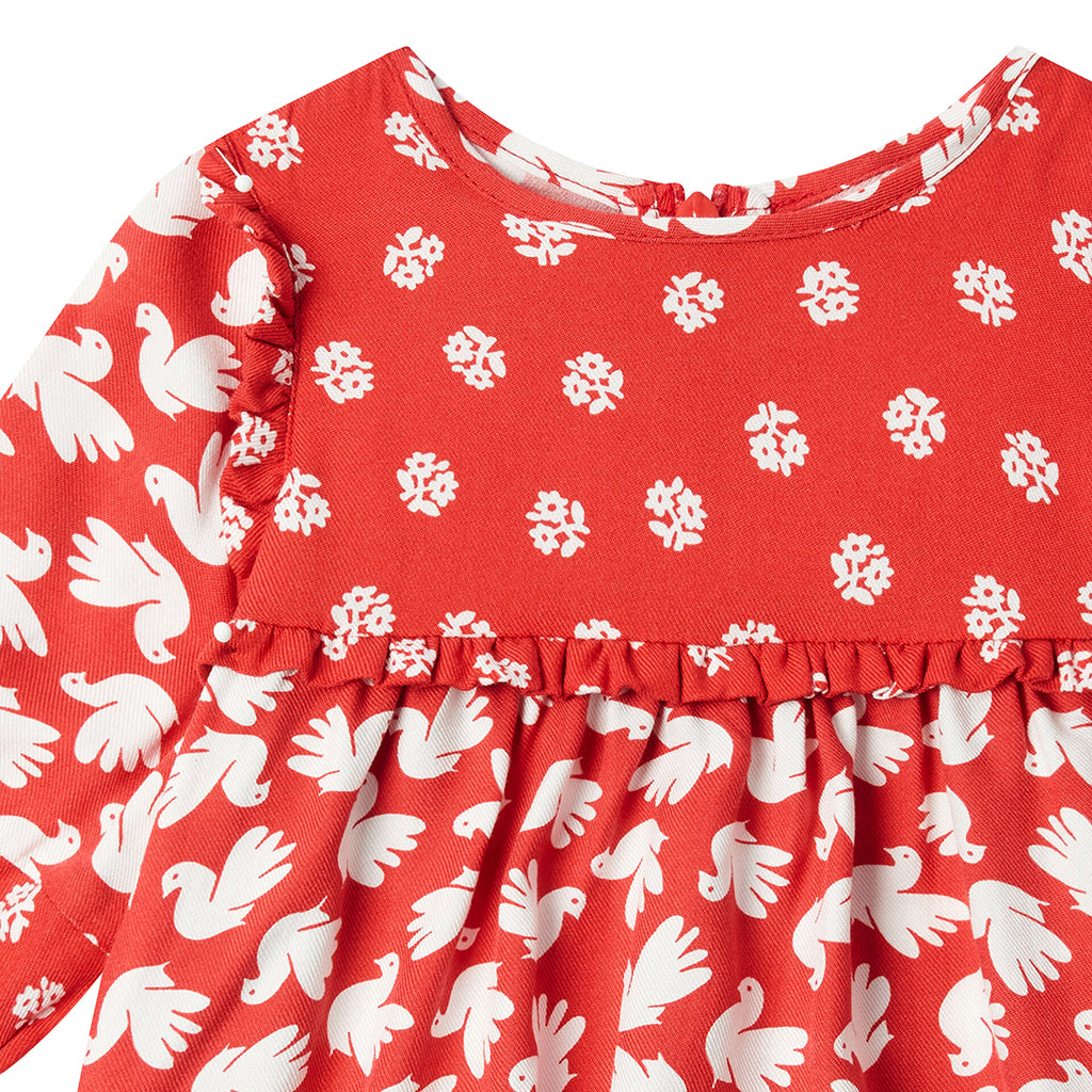 Stella McCartney Baby Dress With Bloomers Dove Print Red