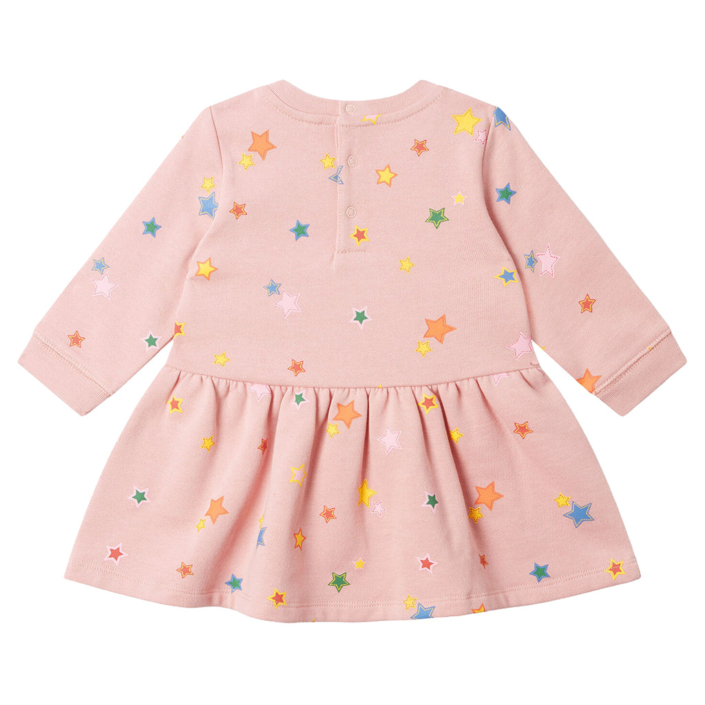Stella McCartney Baby Fleece Dress Stars Print Pink