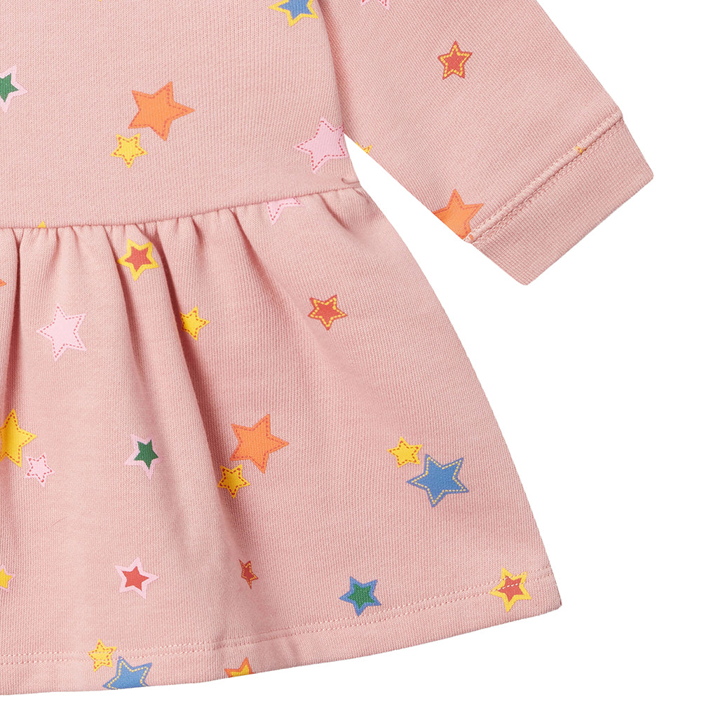 Stella McCartney Baby Fleece Dress Stars Print Pink